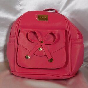 Hot Pink LCFUN Faux Leather Mini Backpack